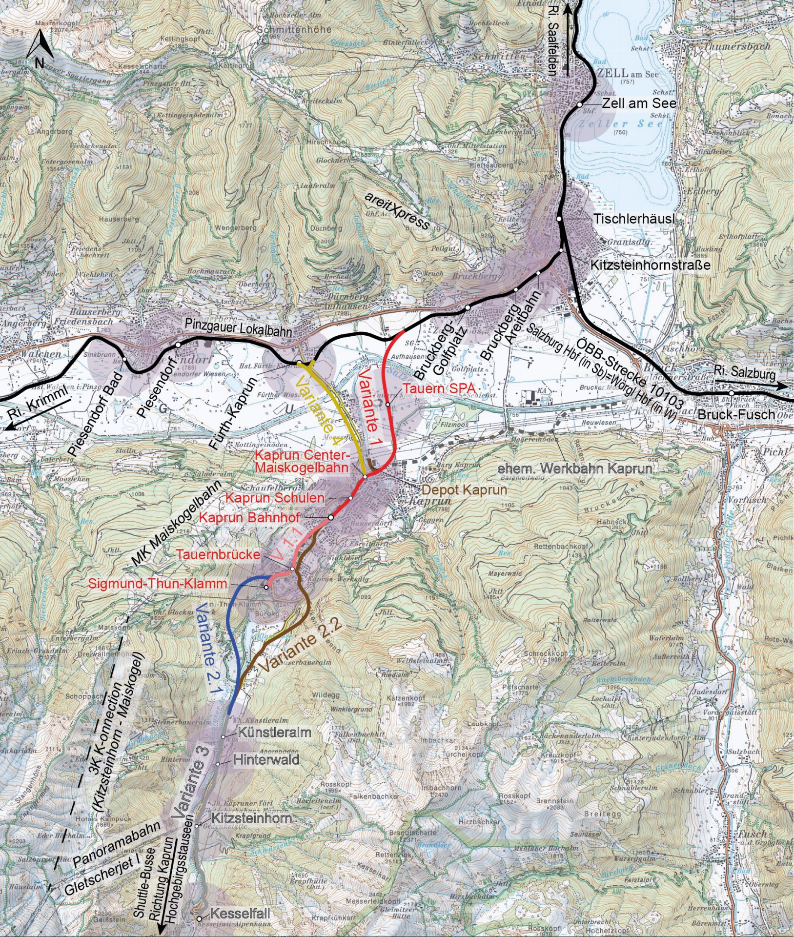 Machbarkeitsuntersuchung der schienengebundenen Erschließung des Kapruner Tals