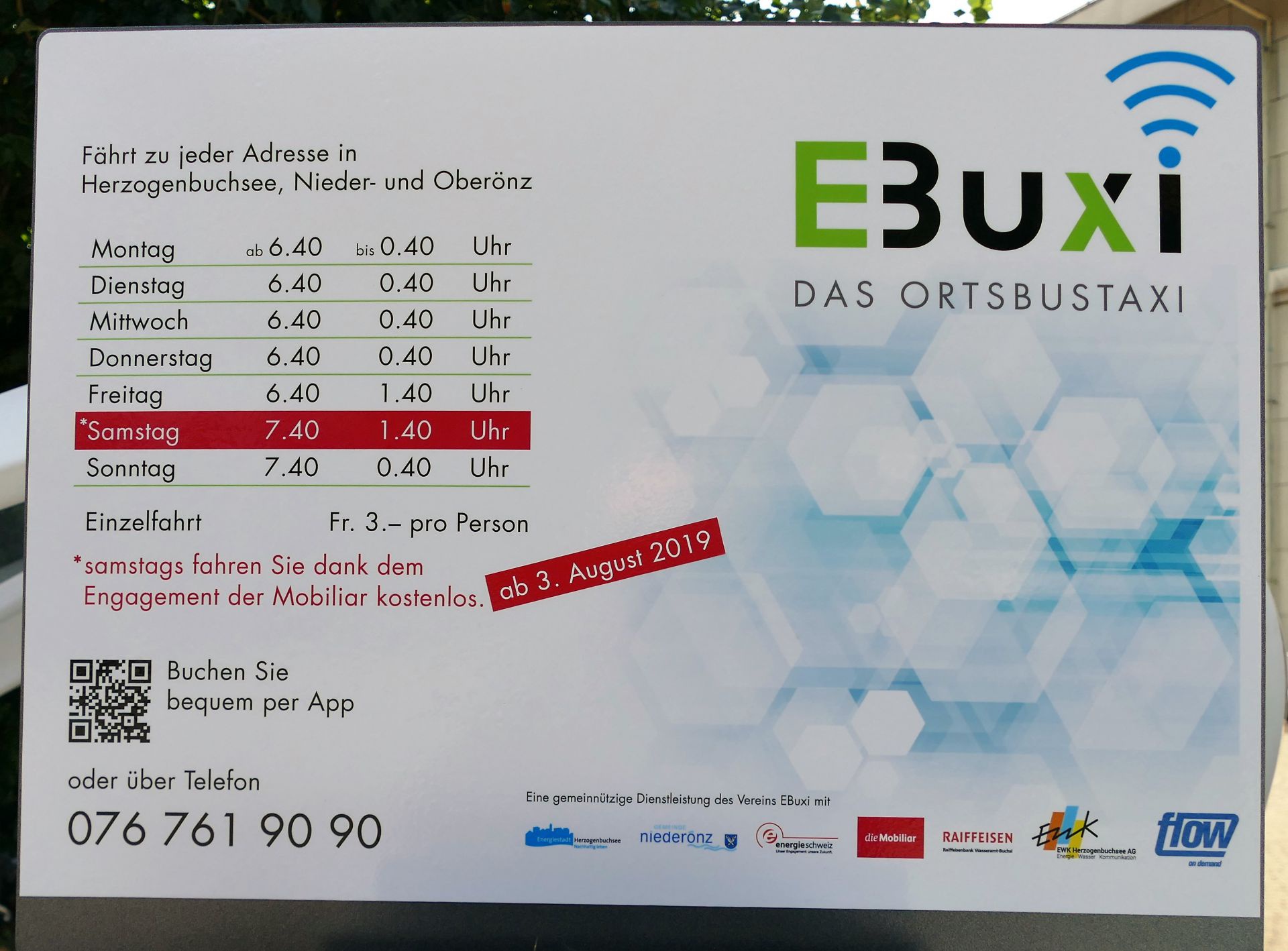 EBuxi - nachhaltiges Ortsbustaxi mit Freiwilligen 