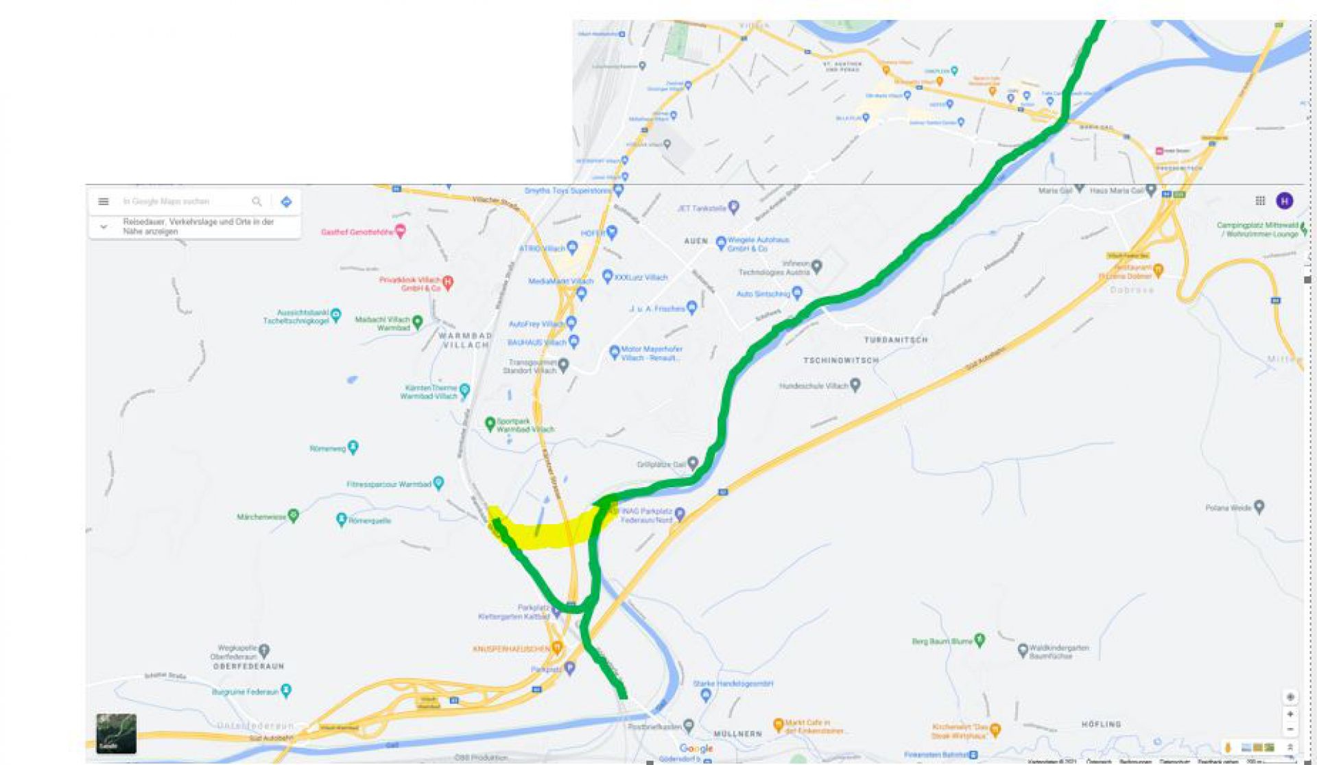 neue Güter- u S-Bahntrasse von Magdalen nach Fürnitz