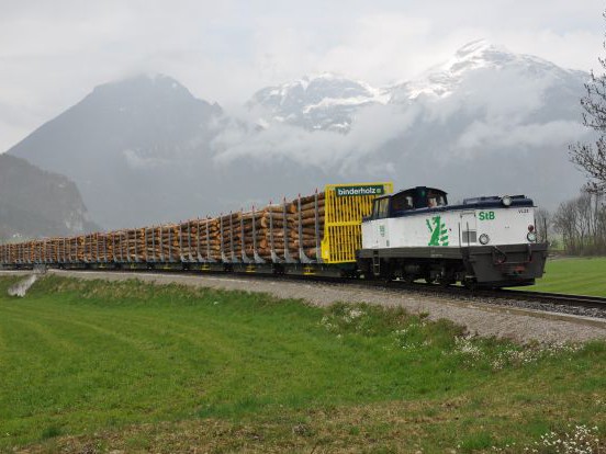 Holz auf Schiene