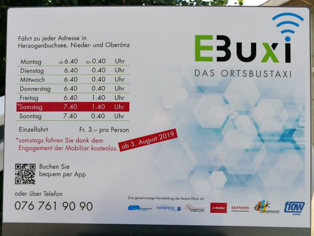 EBuxi - nachhaltiges Ortsbustaxi mit Freiwilligen 