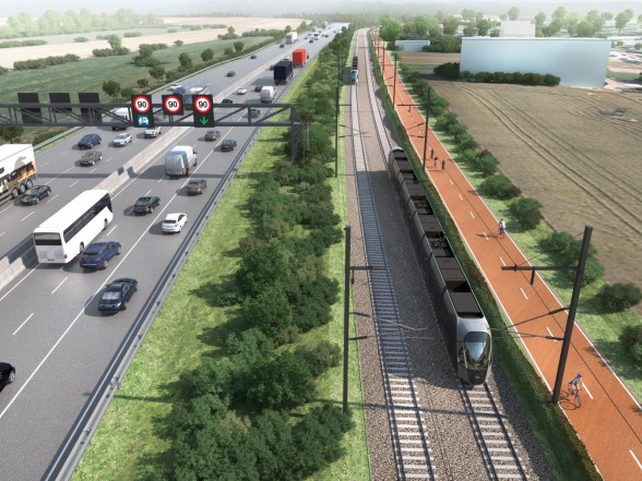 Schnelltrambahn in einem multimodalen Korridor entlang der Autobahn A4 zwischen den beiden größten Entwicklungszentren im Süden Luxemburgs (Luxemburg-Stadt – Esch/Alzette)