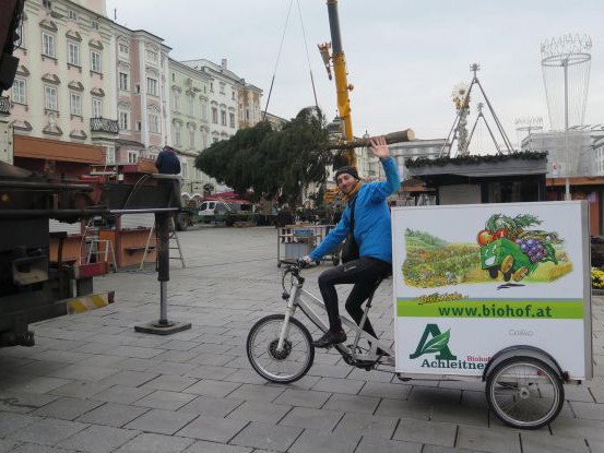 Umweltfreundlich vom Samen bis in die Speis - liefern mit dem Lastenfahrrad 