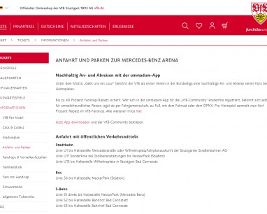 Gebt uns ein UUU! Umweltbewusst zu den VfB-Heimspielen