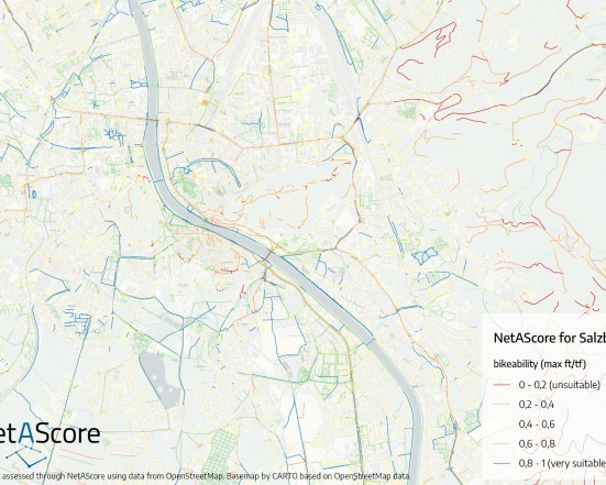 NetAScore: Open Source Software für Bikeability und Walkability