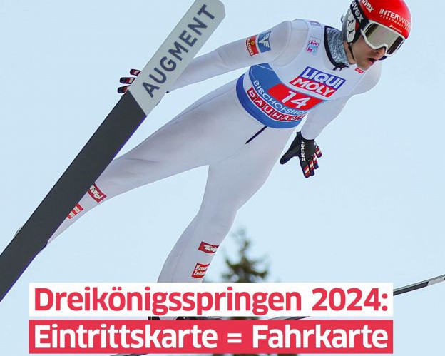 Eintrittskarte = Fahrkarte Vierschanzentournee Bischofshofen 2024