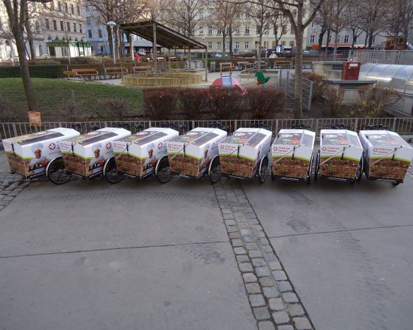 Essen auf Elektrolastenrädern