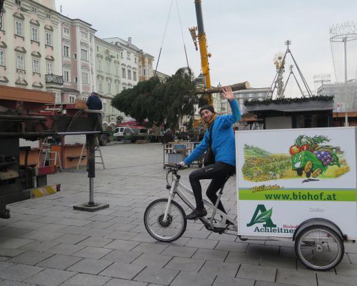 Umweltfreundlich vom Samen bis in die Speis - liefern mit dem Lastenfahrrad 